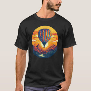Cool Mountain Lake Sunset Adventures with hot Air  T-Shirt