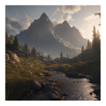 Cool Mountain Landscape AI Art