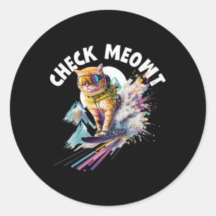 Cool Mountain Skier Snowboard For Men Women Kids S Classic Round Sticker
