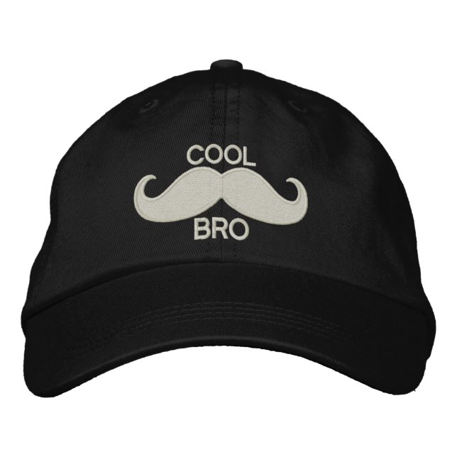COOL Moustache BRO Embroidered Hat (Front)