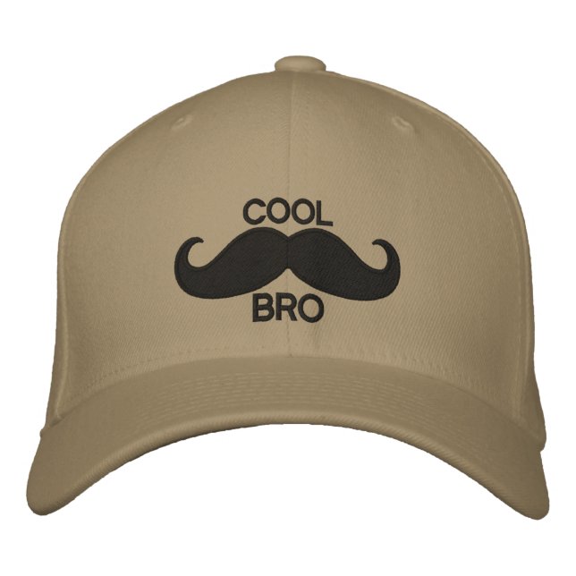 COOL Moustache BRO Embroidered Hat (Front)