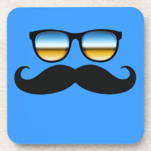 Cool Moustache under Shades Coaster