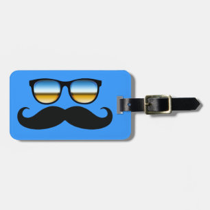 Cool Moustache under Shades Luggage Tag