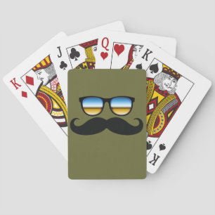Cool Moustache under Shades Playing Cards