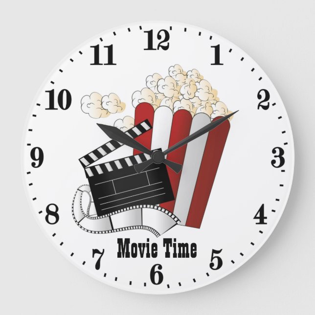 cool movie theatre time popcorn  large clock (Front)