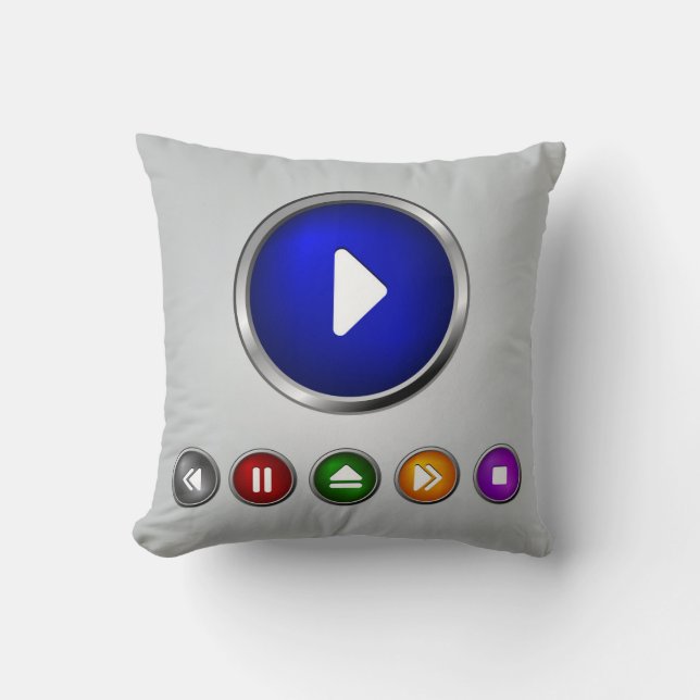 Cool MP3 Player Button Set Cushion (Front)