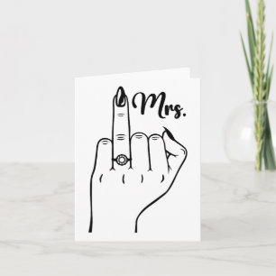 Cool Mrs. Just Married Wife Wedding Finger Ring Br Card