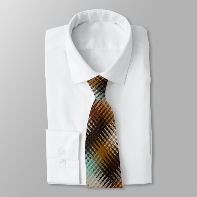 Cool Multi-Colour Zigzag Pattern Tie (Tied)