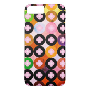 Cool Multi Coloured Circles & Pink Clovers iPhone 8 Plus/7 Plus Case