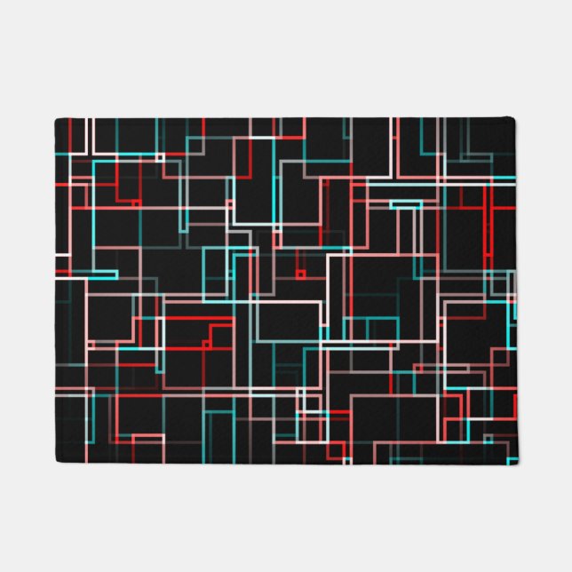 COOL Multicolored Striped Pattern Doormat (Front)