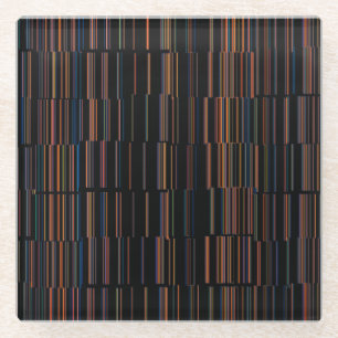 COOL Multicolored Striped Pattern  Glass Coaster