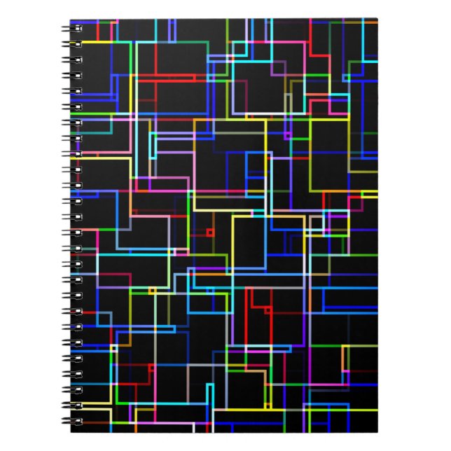 COOL Multicolored Striped Pattern  Notebook (Front)