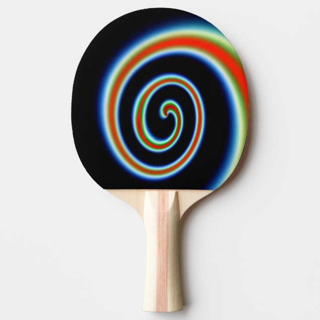 COOL Multicolored Swirl Ping Pong Paddle (Front)