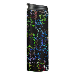 Cool Multicolored Twisted Curvy Pattern Thermal Tumbler