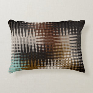 Cool Multicolored Wavy Zigzag Pattern Decorative Cushion