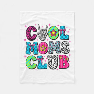 Cool Mum Club Retro Leopard Disco Hand Fun Humour Fleece Blanket
