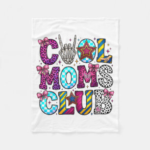 Cool Mum Club Retro Leopard Disco Hand Fun Humour Fleece Blanket