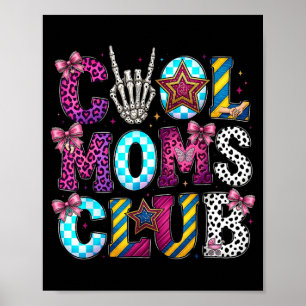 Cool Mum Club Retro Leopard Disco Hand Fun Humour Poster