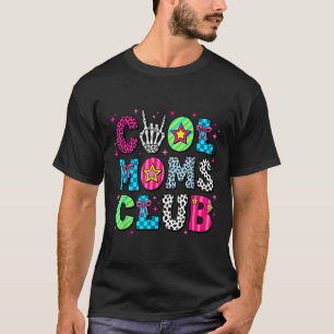 Cool Mum Club Retro Leopard Disco Hand Fun Humour T-Shirt