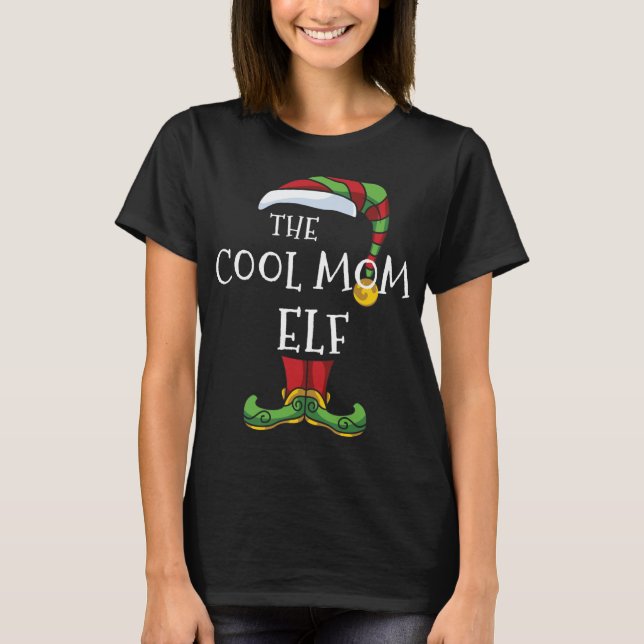 Cool Mum Elf Family Matching Christmas Funny Pajam T-Shirt (Front)