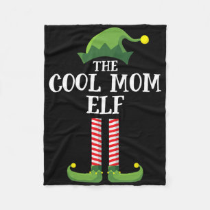 Cool Mum Elf Matching Family Group Christmas Party Fleece Blanket
