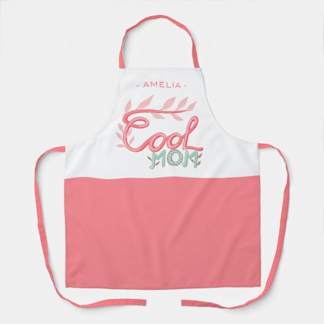 Cool Mum Hand Lettering Drawing Mother`s Day Apron (Front)
