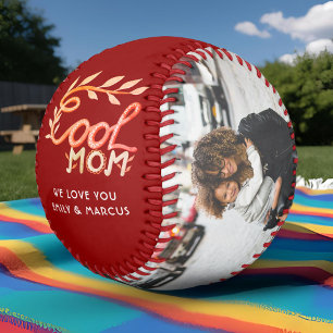 Cool Mum Hand Lettering Mother Red Photo Baseball