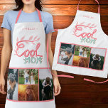 Cool Mum Hand Lettering Mother`s Day 4 Photo Apron<br><div class="desc">Cool Mum Hand Lettering Mother`s Day 4 Photo Apron. Artistic handwriting and drawing. Add 4 photos and name and make a great gift for best mum for Mother`s Day,  birthday or Christmas.</div>