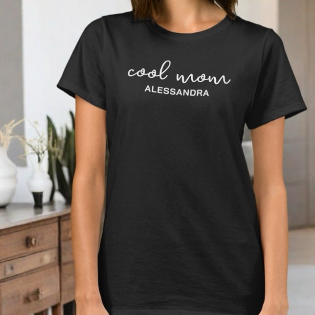 Cool mum monogram typography calligraphy simple T-Shirt (Creator Uploaded)