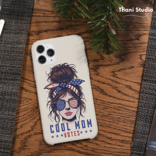 Cool Mum Votes Vintage Messy Hair Lady Election iPhone 15 Case
