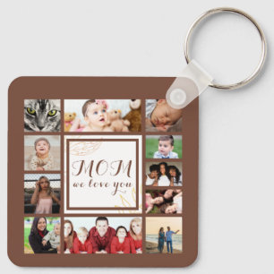 Cool Mum We Love You Photo Collage Key Ring