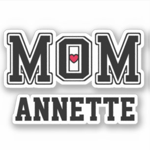Cool Mum Word With Heart Love Sporty Custom Name