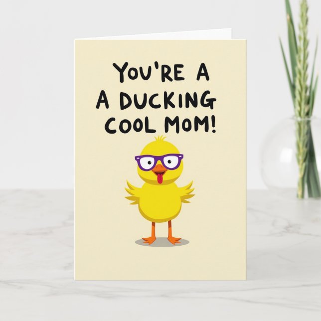 Cool Mum Yellow Bird Art Card (Front)