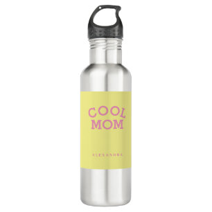 Cool Mum Yellow Pink Custom Name Mother's Day 710 Ml Water Bottle