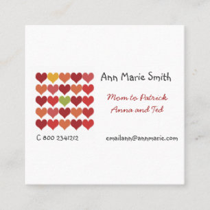 Cool mummy Festival Cute Red Hearts Pattern Calling Card