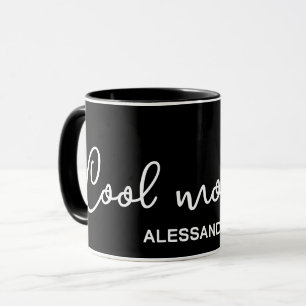 Cool mummy monogram black white typography simple  mug