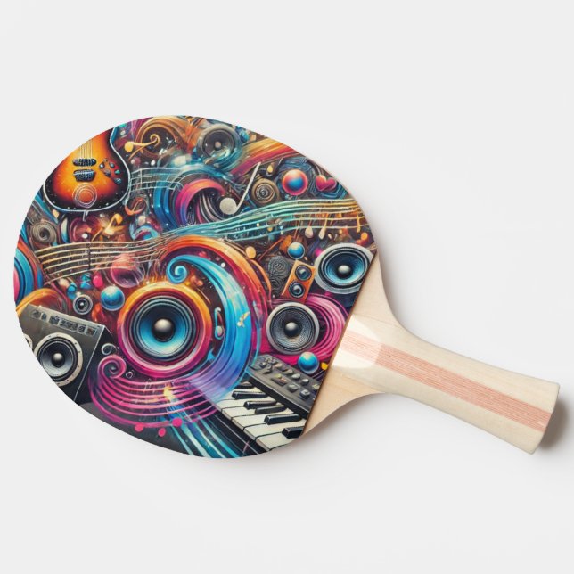 Cool Music Graffiti Ping Pong Paddle (Side)