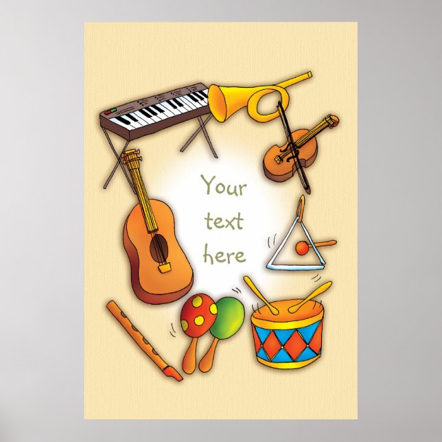 Cool Music Instruments Poster (Front)