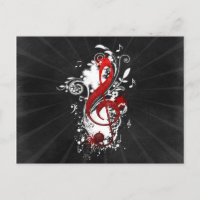 Cool Music notes dotted swirls flowers splatter
