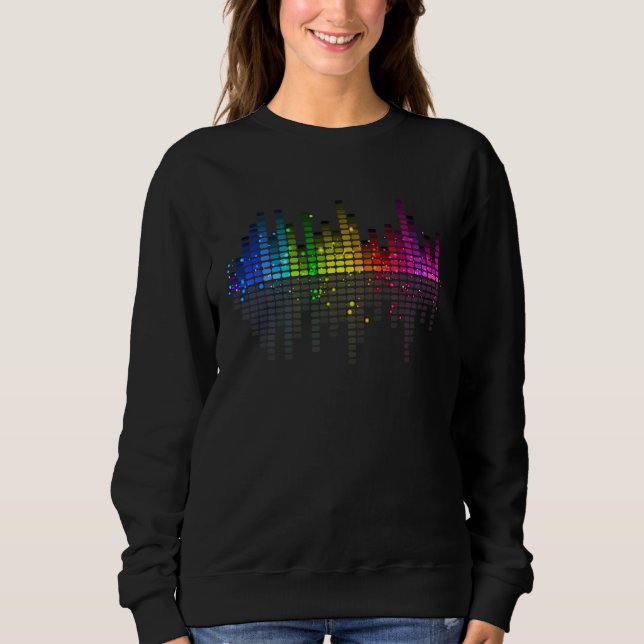 Cool Musical Equalizer Hi-Fi Stereo Music Lover Sweatshirt (Front)