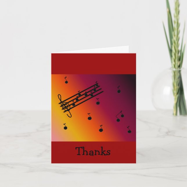 Cool Musical Thank You Card (Front)