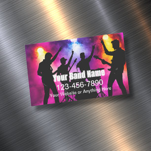 Cool Musician Band For Hire Business Card Magnets