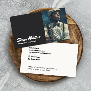 Cool Musician Songwriter Music Add Photo Business Card