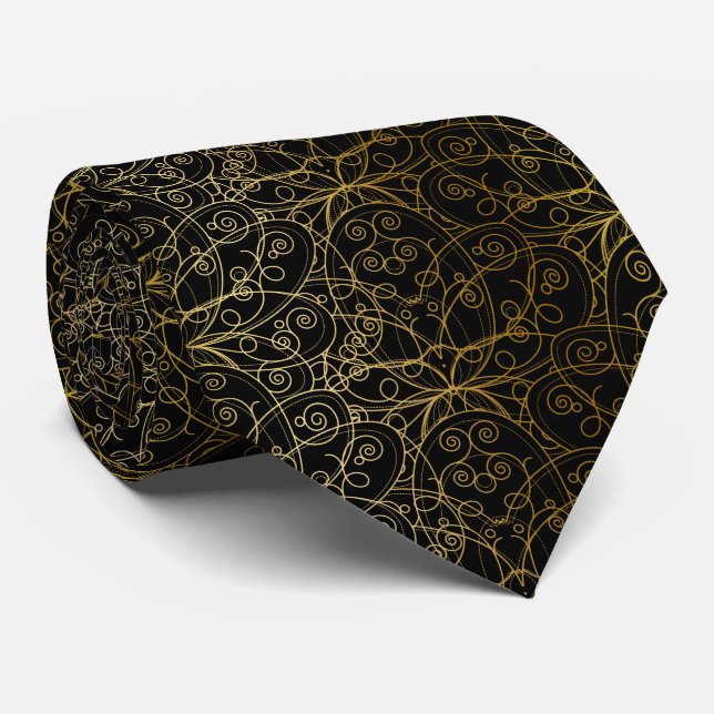 cool mystical lotus tiled pattern  tie (Rolled)