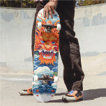 Cool Mythical Dragon Head Orange Blue Hue Skateboard<br><div class="desc">The skateboard features a breathtaking illustration depicting a majestic dragon in orange and blue hue. ♥ If you need any help,  please always feel free to contact me via the "CONTACT SELLER" and I’m happy to help you! ♥ ♥</div>