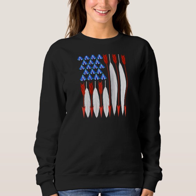 Cool Native American Flag Pride Usa Funny Patrioti Sweatshirt (Front)