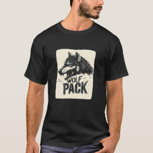 Cool Natural Wolf Outfit with Wolf Pack Speech Des T-Shirt