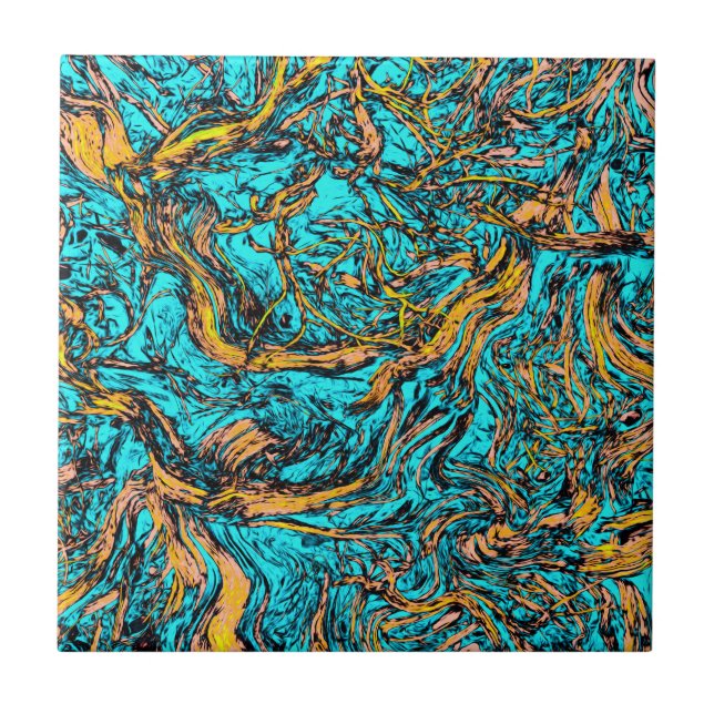 COOL Nature Abstract Art Ceramic Tile (Front)