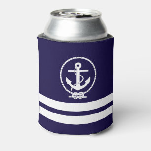 Cool Nautical Anchor Pattern Can Cooler