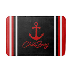 Cool Nautical ChiliDog Bath Mat! Bath Mat